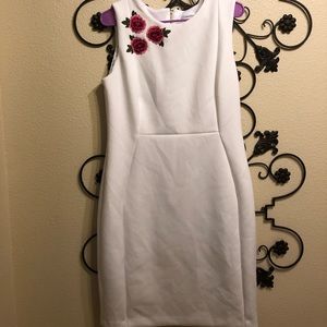 White floral dress.